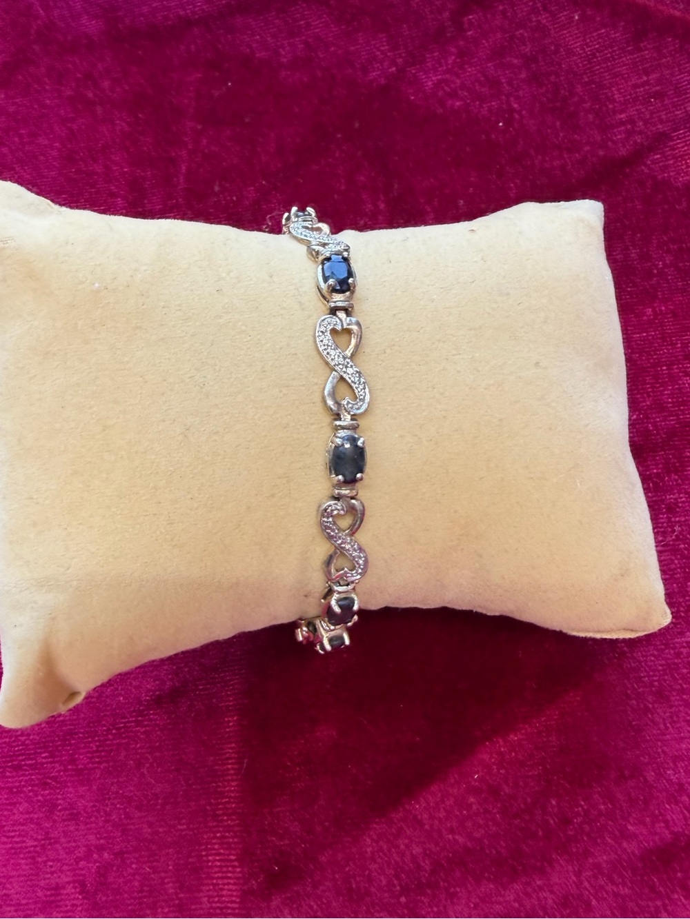 Ross Simons 925 Sterling Silver Sapphire Accent Tennis Bracelet